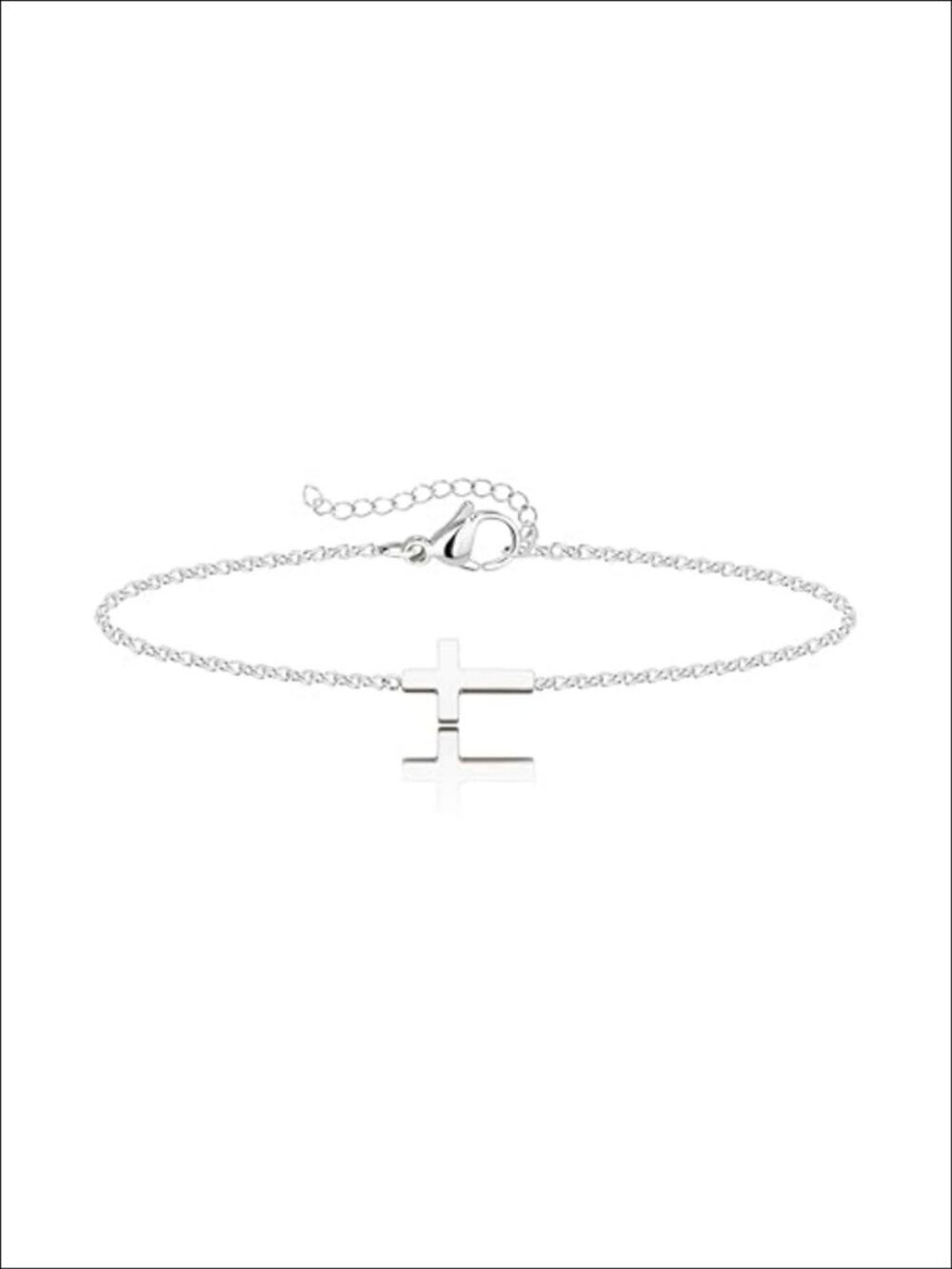 Gold Plated Cross Charm Link Bracelet Adjustable Chain